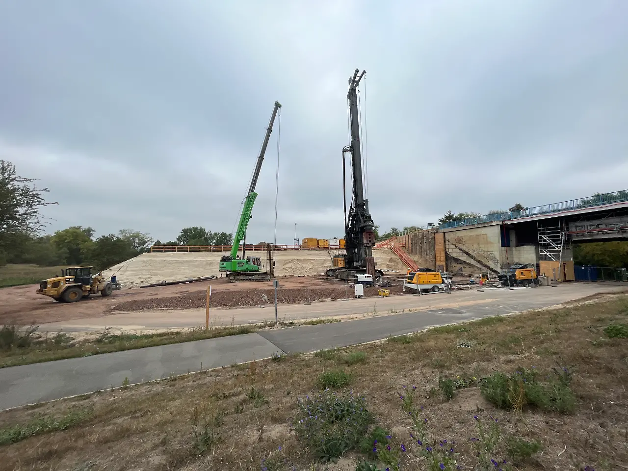 Elbebrücke A14 Baustelle